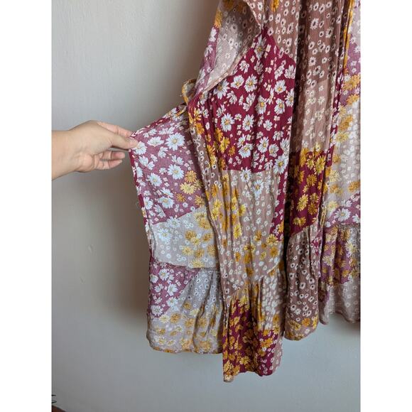 Easel Floral Boho Summer Hippie Flyaway Kimono Cardigan Size Small - Picture 4 of 8